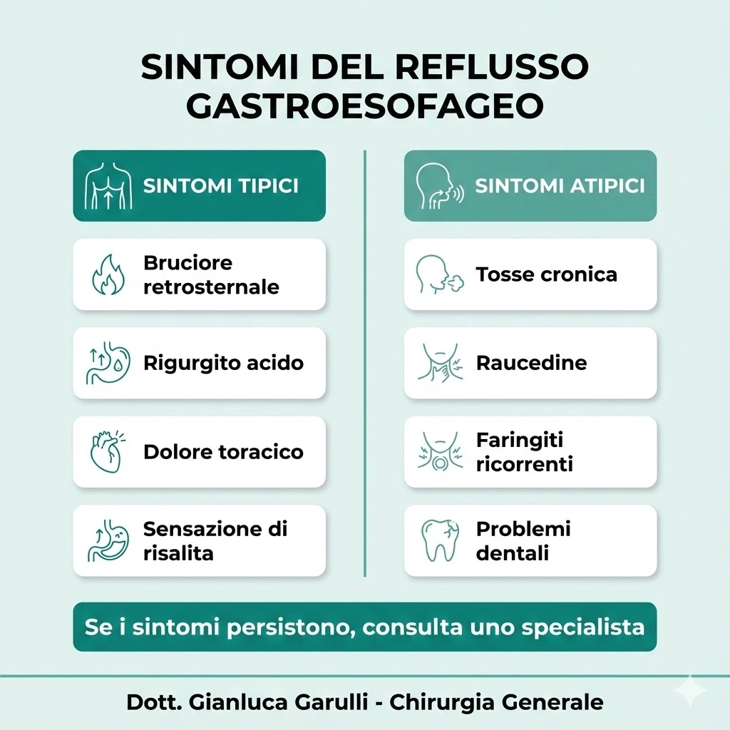 Sintomi della malattia da reflusso gastroesofageo